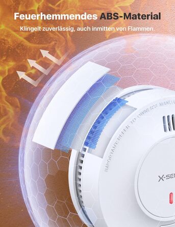 X-Sense Покращений димовий сповіщувач з батареєю на 10 років, фотоелектричний сенсор, сертифікований EN14604, SD2J0AX, набір 10 шт. Білий