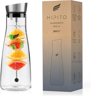 Скляна джезва Moritz 1,5 л з нержавіючої сталі та вставкою для фруктів - преміум якість