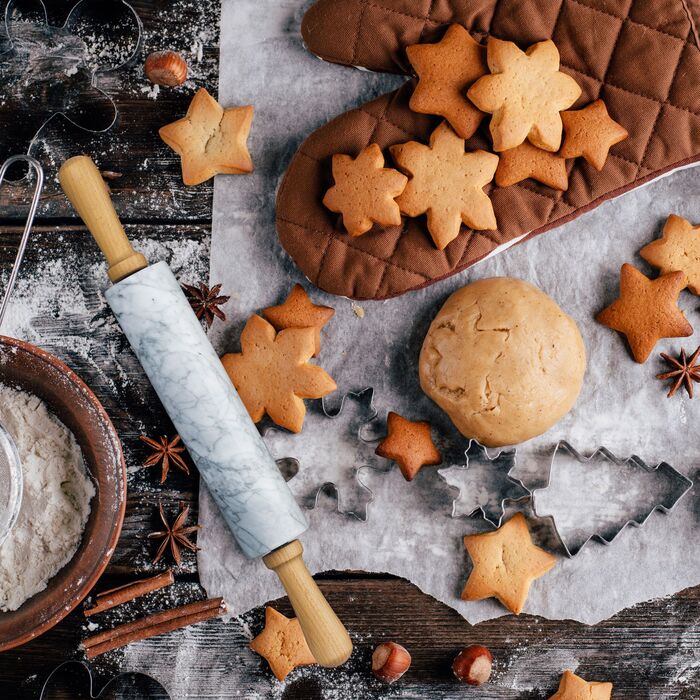 Дерев'яний каток для тіста Relaxdays з мармуровим покриттям