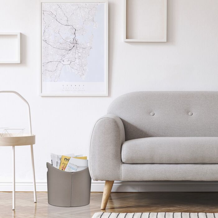 Кошик для дров Relaxdays сірого кольору з штучної шкіри