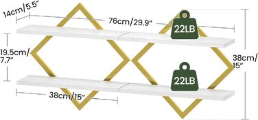 Набір плаваючих полиць Wandregal ER-Set (2 шт.) коричнево-чорного кольору для вітальні, спальні, кухні, офісу в стилі рустик DTBJ01PBF