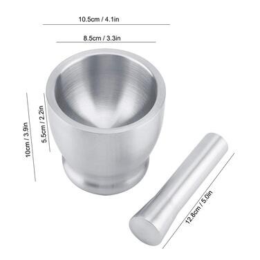 Набір ступки та пестика, нержавіюча сталь: для спецій, трав, горіхів та приготування їжі. Кухонний інструмент