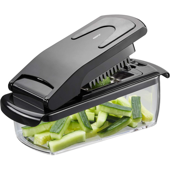 GEFU Треппо - багатофункціональний кухонний нарізчик для овочів, фруктів, сиру та салату (чорний)