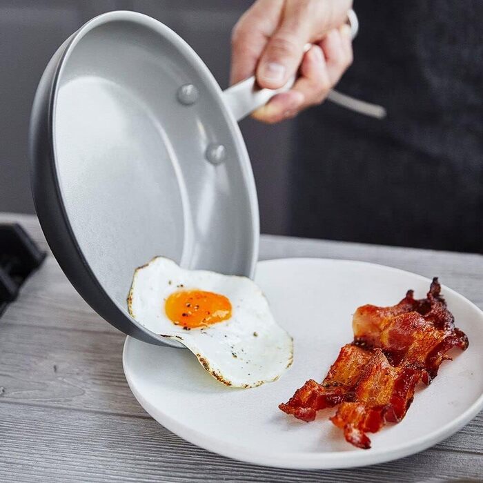 Сковорода GreenPan Chatham з антипригарним покриттям Hartelox, 20.3 см, без PFAS, для посудомийної машини, жаростійка, сіра