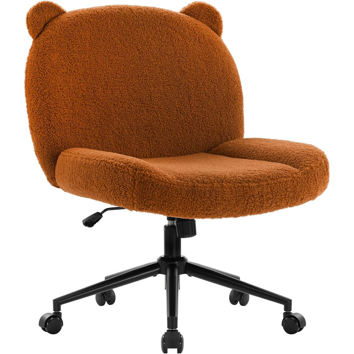 Офісний стілець IWMH без підлокітників, регульована висота, поворотний, на колесах, з тканинним сидінням, ергономічний, крісло для читання з широким сидінням для посадки в положенні