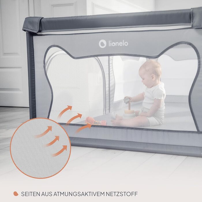 Дитячий манеж Lionelo Willow, 0-48 місяців, 120x180x68 см, сітка, 2 входи на блискавці, бежевий