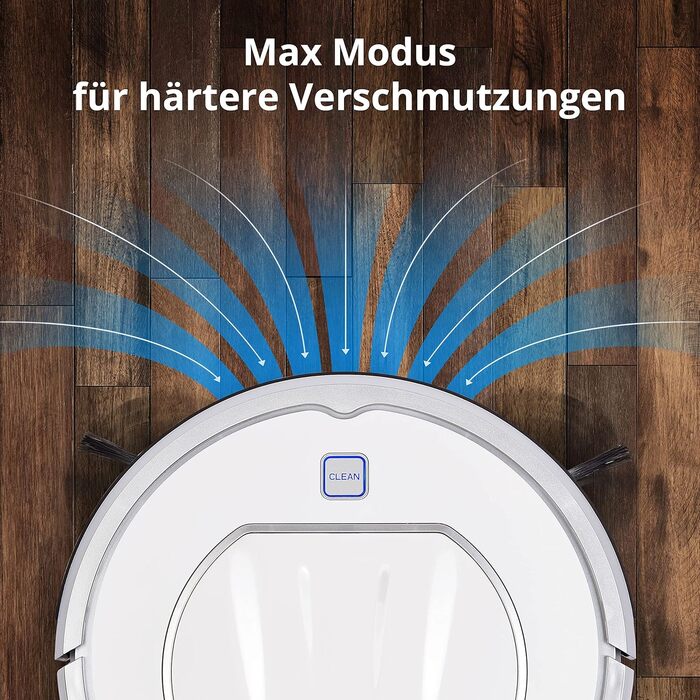 Робот-пилосос MEDION MD 19100 з базою та пультом дистанційного керування. Оптимізований для власників тварин та алергіків, ультратонкий, для твердих підлог та килимів, з функцією розпізнавання перешкод та сходинок