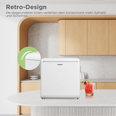 Холодильник Comfee RCD50WH2EURT(E) 47 л, Ретро-дизайн, Білий, для офісу та дому, Клас E