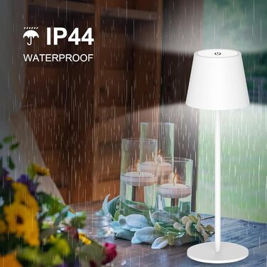 Акумуляторна LED-лампа Antela для дому та вулиці, диммер, 3 кольори, IP44, метал, 2 шт.