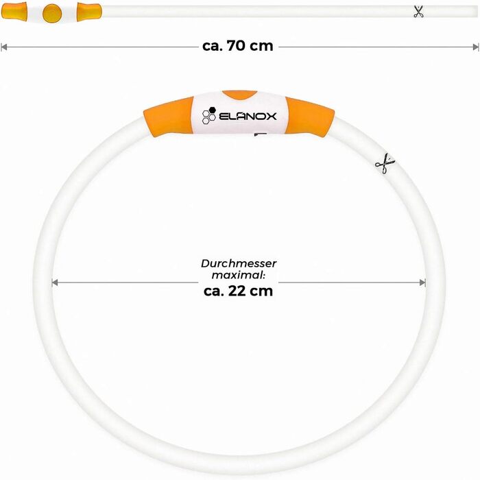 Світлодіодний нашийник ELANOX для собак перезаряджається USB універсальний світиться нашийник (Помаранчевий)