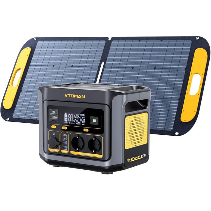 Портативна електростанція VTOMAN 600W (пікова 1200W) - 499Wh, LiFePO4, 100W USB-C, швидка зарядка, для кемпінгу та подорожей