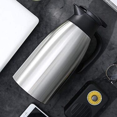 Термоізольована каструля/термос 2L з нержавіючої сталі, подвійні стінки, вакуумна ізоляція, рожевий (срібло)