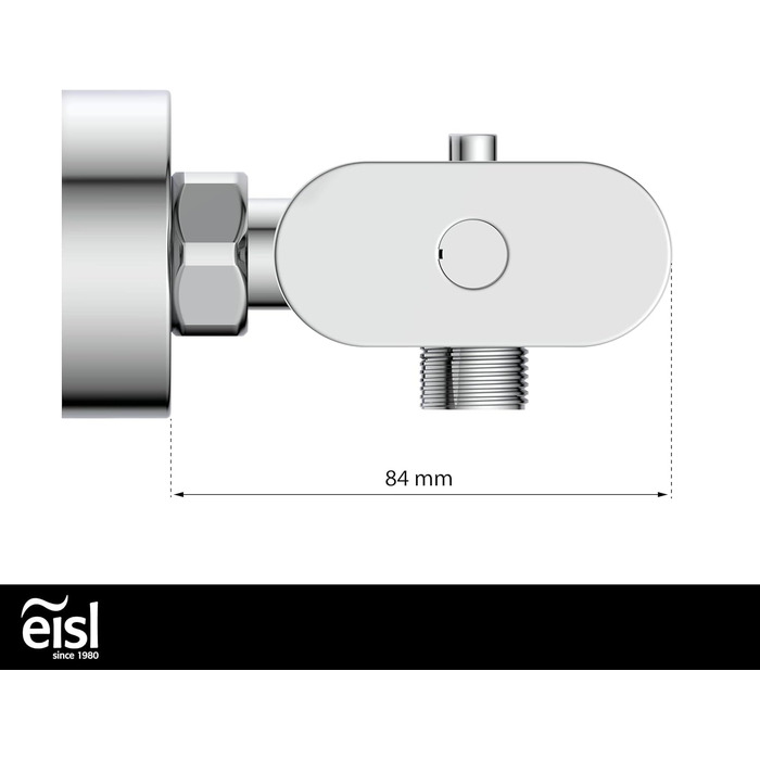 Дзеркальна душова арматура EISL CARNEO з терморегулятором, водоспадом та захистом від перегріву (38°C), хром