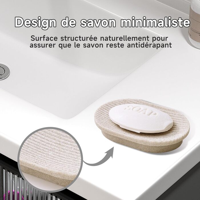 Набір для ванної кімнати 6-частинний: дозатор для мила, стакан для зубної пасти з підносом та коробочка для ватних паличок – смугастий дизайн, високоякісна смола. В комплекті: бежевий 4-частинний набір