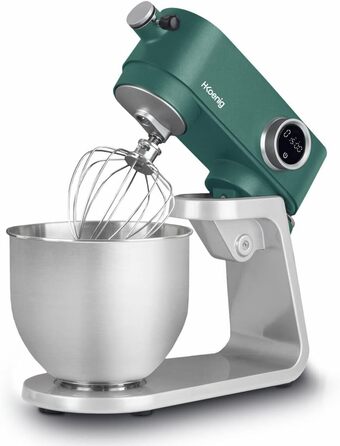 Кухонна машина H.Koenig KM124: професійна, 5 л, з нержавіючої сталі, 800 Вт, 8 швидкостей (зелена)