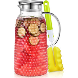 Скляна карафа Aofmee 2 літри з кришкою: для води, соку, айс-ті. Підходить для ресторанів та дому.