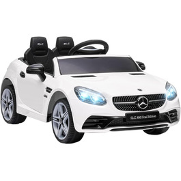 Дитячий електромобіль Mercedes SLC 300 AIYAPLAY 12V з пультом, LED-фарами, ременем безпеки, звуком, для дітей від 3 років, білий