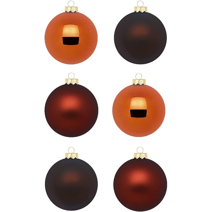 Інге скляні різдвяні кулі / красиві скляні ялинкові кулі / 30 куль в картонній коробці ялинкові прикраси ялинкові прикраси ялинкові кулі (блискучі каштанові / коричнево-помаранчеві)