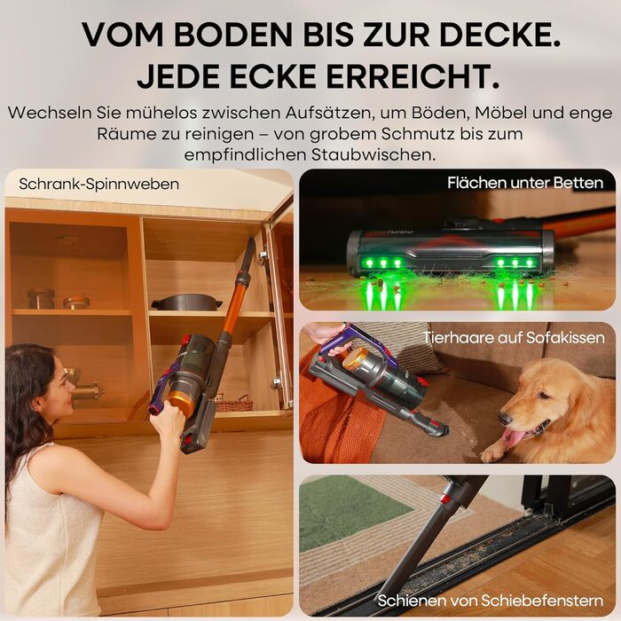 Акумуляторний пилосос KIPMAX 50000Pa, 550W, 70хв, 1.5л, з дисплеєм, анти-заплутальна щітка, 7-шаровий фільтр, 2 аромапластини, для килимів, шерсті тварин, твердих підлог, фіолетово-золотий