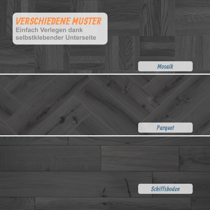 Вініловий підлоговий декор Relaxdays з самоклеючою основою та дизайном під дерево