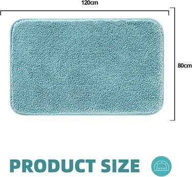 Килимок для ванної кімнати GONICVIN, 60 x 90 см, м'який мікрофібра, миючий, з антиковзаючою основою, для ванної кімнати та вітальні, блакитний