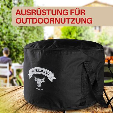 Чавунний казан Dutch Oven BUFFALO BBQ на 7,5 л з кришкою 2в1, сумкою та підйомником для кемпінгу та гриля