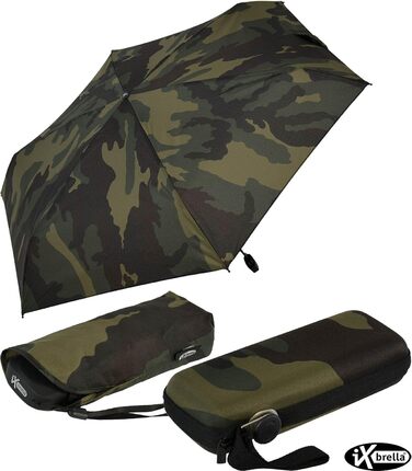 Кишенькова парасолька iX-brella Super Mini з чохлом і затискачем на ремінь 94cm камуфляжний дизайн оливковий