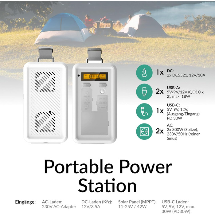 Електростанція STRONG Energy CP02ST-500W портативний сонячний генератор і акумулятор аварійного живлення, 2000 циклів автономної роботи, генератор електроенергії, включаючи зарядний кабель змінного струму та автомобільний зарядний адаптер, 460 Втгод