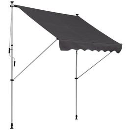 Outsunny Folding Arm Тент Clamp Тент регульований по висоті 200x150 см Сірий алюміній для балкона та тераси