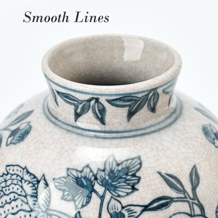 Керамічна ваза для квітів ручної роботи, 15.2 см, у стилі Бохо, декор для дому, теракота, для вітальні, столу, полиці, каміну, в сільському стилі, сіра (блакитно-біла)