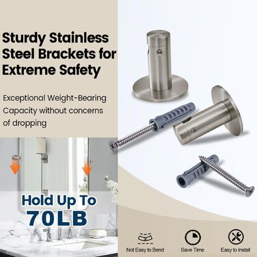 Дзеркало для ванної кімнати MOON MIRROR, прямокутне, з металевим каркасом, 50,8 x 71,1 см, чорне (нікель, 81.3 x 61 см)