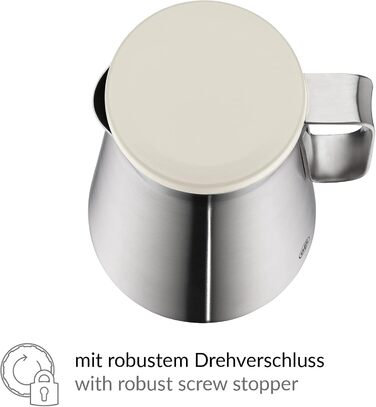 Термос Alfi DRIVE! 1.0л, кокосовий білий мат, з подвійних сталевих стінок, зберігає тепло 12 год, холод 24 год, з поворотним кришкою, великий отвір, BPA-free