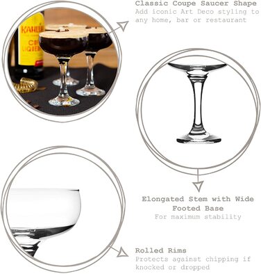 Rink Drink Еспресо Мартіні - Brille - 235 мл - Прозорий - Набір 6 штук