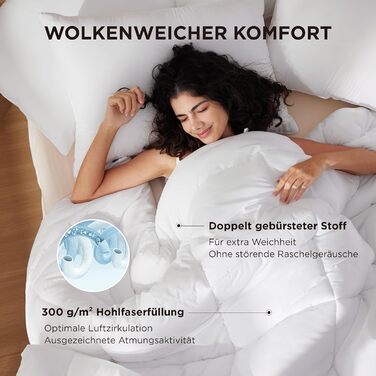 Ковдра BEDSURE 135x200 см - чотирисезонна, для алергіків, біла, 300 GSM, Oeko-Tex сертифікат