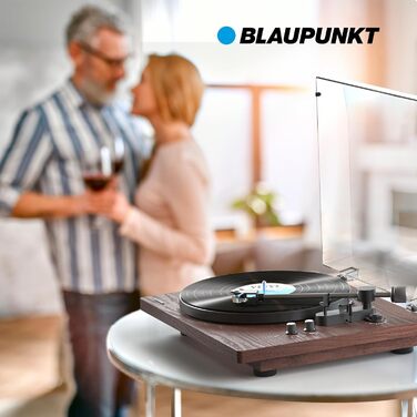 Вініловий програвач Blaupunkt TT 200 TX з кришкою, пружинним корпусом, системою Audio Technica MM, дві швидкості, автоматичне вимкнення, антискейтинг, ремінний привід