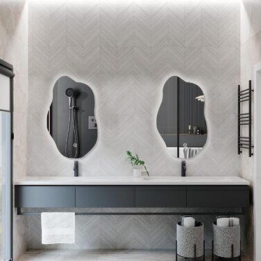 LED дзеркало для ванної кімнати Boromal 100x60 см з підсвічуванням, 3 кольори світла, диммування, сенсорне керування