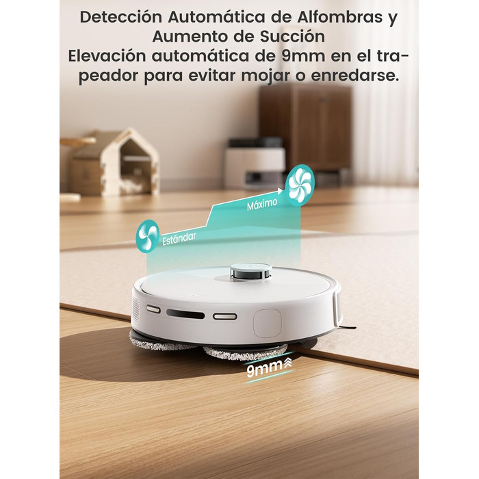 Робот-пилосос LEFANT M3 Gen1 з автопорожненням, 10000 Pa, функція вологого прибирання, навігація dToF, уникнення перешкод 190°PSD, 220 хв роботи