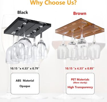 Тримач для келихів вина DESONAUT під полицю, 2 шт., коричневий