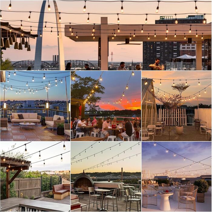 Світлодіодна гірлянда для зовнішнього використання Svater, 30 метрів, E27, IP65, 2700K, тепле біле світло, для саду, тераси, вечірок