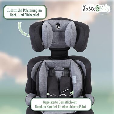 Автокрісло Kinderautositz 9-36 кг з 3-точковим ременем безпеки, регульованою підголівником, ECE R129/03, для дітей 15 місяців - 150 см