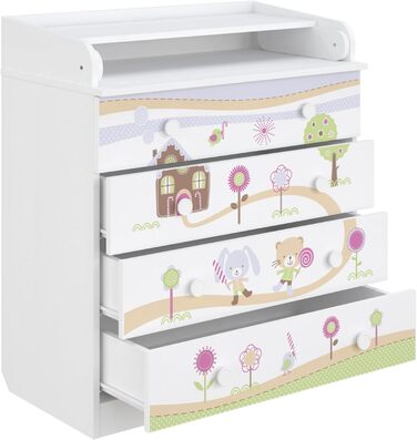 Комод-пеленальник Shefa Kids 800 білий - якісний комод з пеленальним столиком для дитячої кімнати