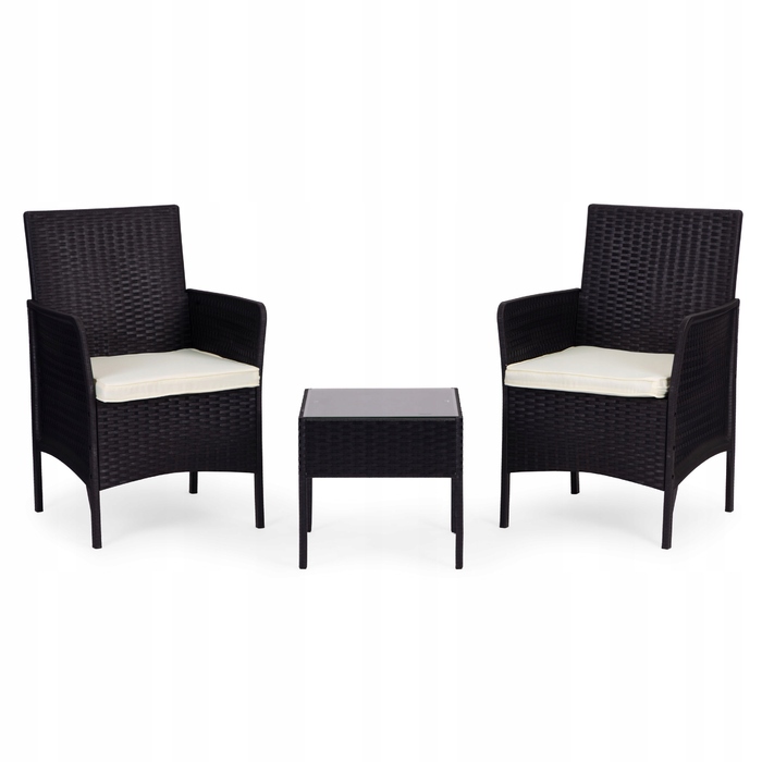 Комплект садових меблів MultiGarden із пластику, чорний, 3 предмети