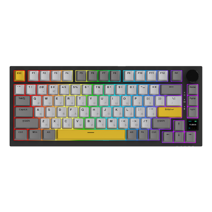 Бездротова механічна клавіатура Ajazz AK820 PRO 75% Flying Fish Switch Black RGB (AK820PRO-FF-BGY)