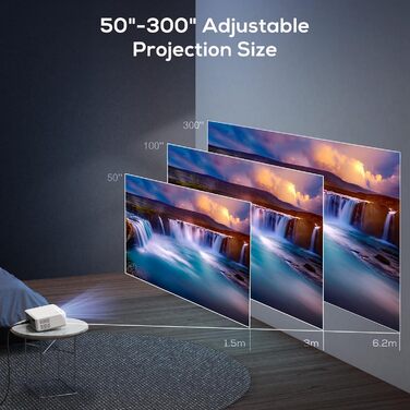 Проектор AKIYO O8 WiFi Full HD 1080P: портативний відеопроектор для дому та на вулицю, сумісний з iOS/Android/PC/USB