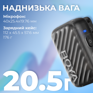 Бездротовий мікрофон BOYA MIC 2-02 Type-C/TRS Black