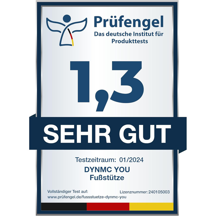 Подушка для ніг DYNMC - ортопедична, для підняття ніг, з підтримкою, екологічна, сертифікат Oeko-Tex, для дорослих, ідеальна як підніжка для ніг та подушка під ноги, розмір S (18см)