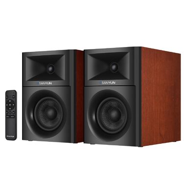 Акустичні колонки Sanyun SW203 4.0 - 60W, 4-Way, DSP, 3D звук, USB/Bluetooth 5.4, AUX, для студії (Чорний)
