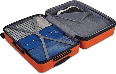 Жорсткий Спиннер Domopolis Basics, ручної поклажі, висувний валізу Багаж на коліщатках (Помаранчевий, комплект розмірів 55 см, 68 см і 78 см, одинарний)