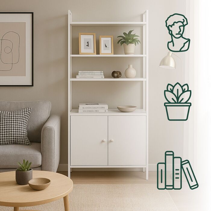 Стелаж Relaxdays з нижньою шафкою