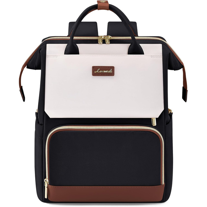 LOVEVOOK Рюкзак для жінок 15.6 дюймів, рюкзак для школи, підлітки, велика кишеня для пляшки, елегантний рюкзак для подорожей, сумка для навчання, універсальна шкільна сумка, водонепроникний рюкзак для роботи, подорожей, навчання, 15.6 дюймів, бежевий, чор